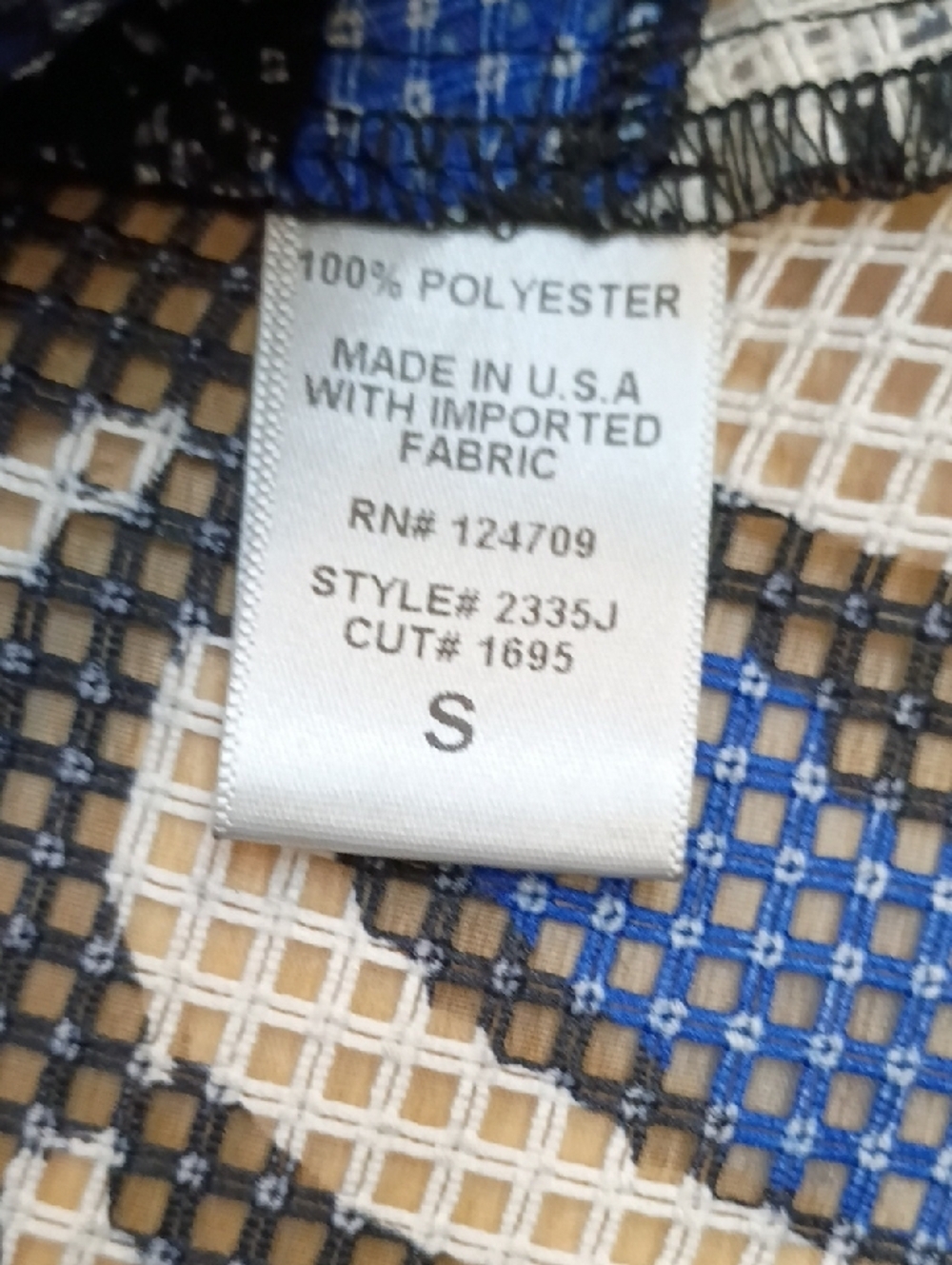 IC By Connie K Ruffle Blouse Blue Black Print Size Small NWT - Picture 15 of 16
